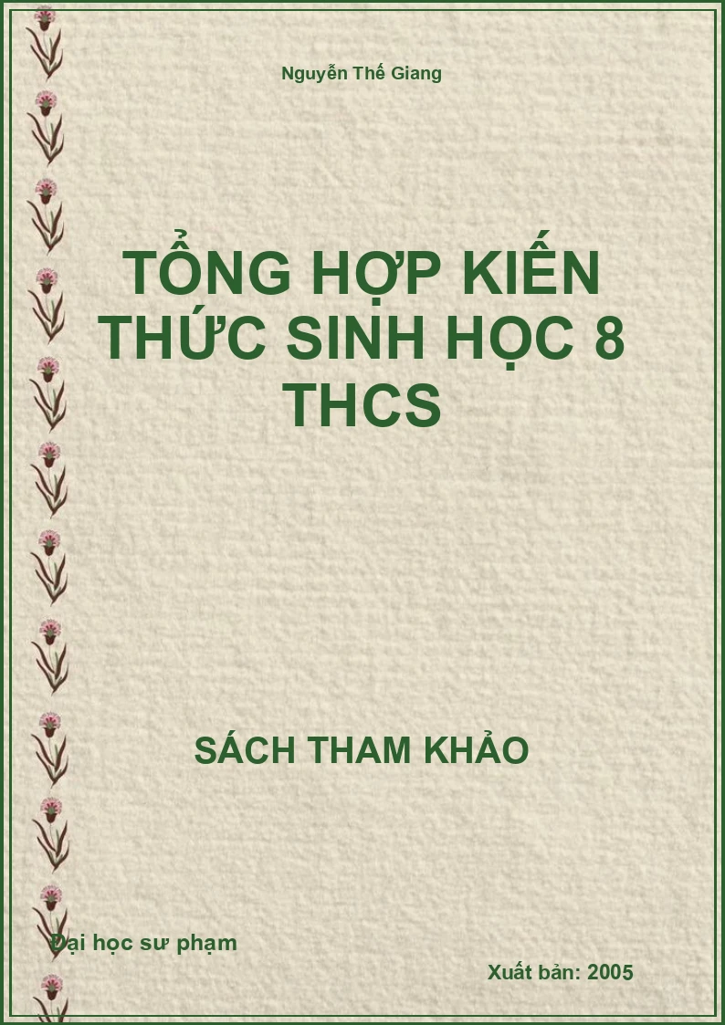 Tổng hợp kiến thức Sinh học 8 THCS