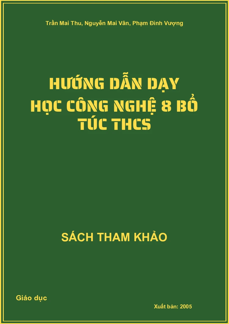 Hướng dẫn dạy học Công nghệ 8 bổ túc THCS