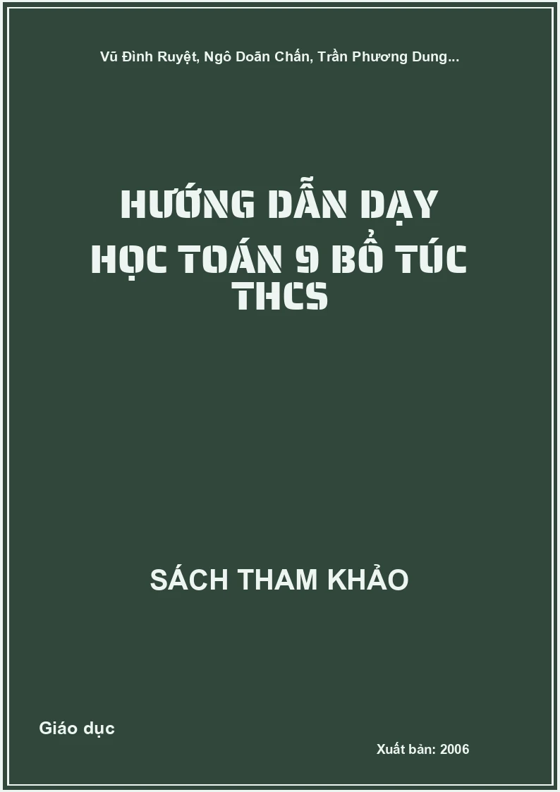 Hướng dẫn dạy học Toán 9 bổ túc THCS