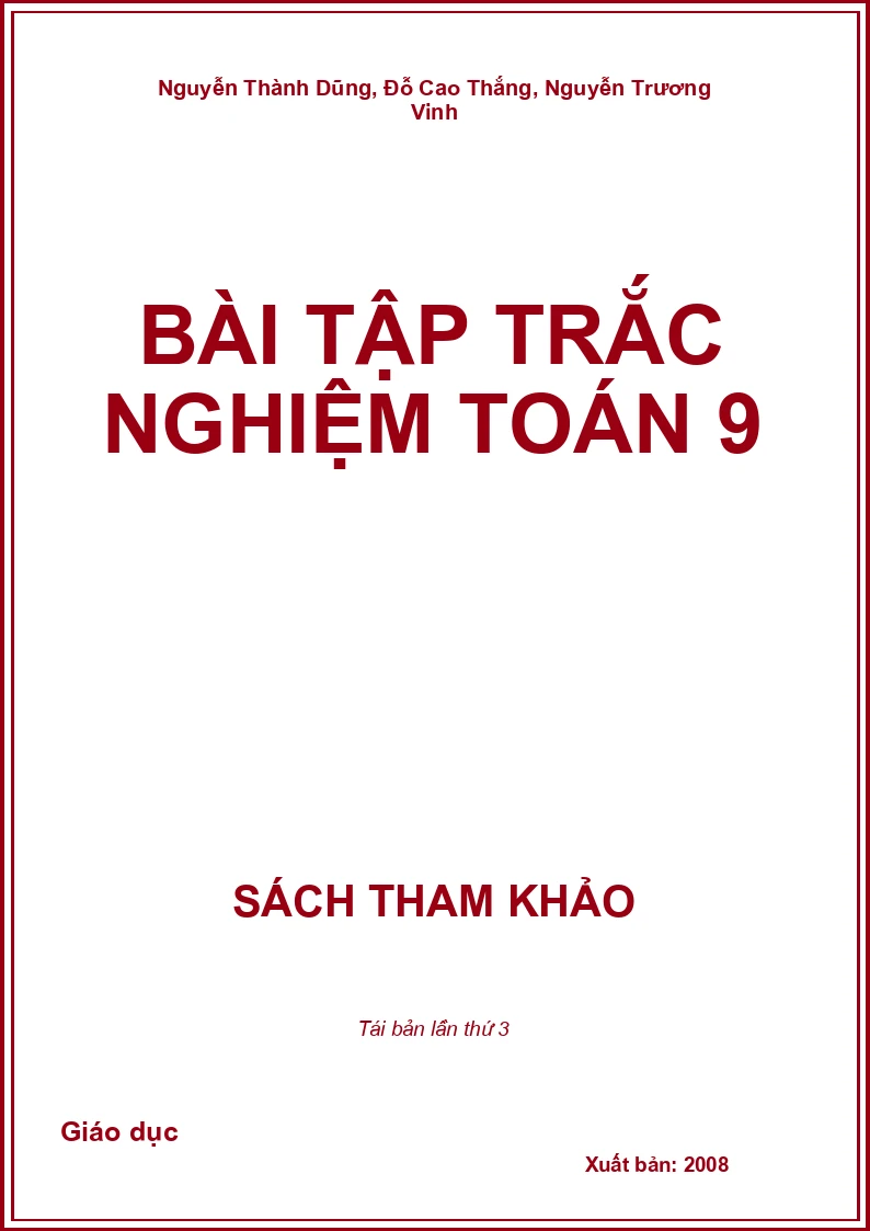 Bài tập trắc nghiệm Toán 9