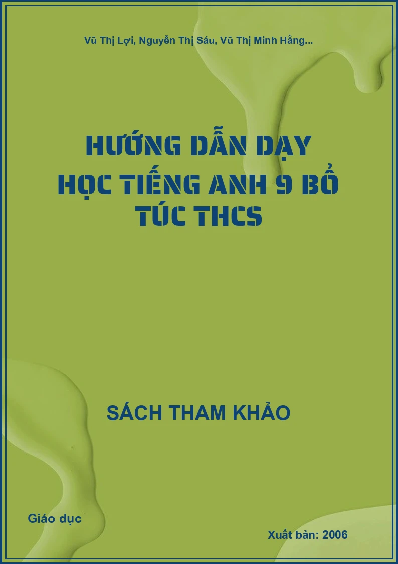 Hướng dẫn dạy học Tiếng Anh 9 bổ túc trung học cơ sở