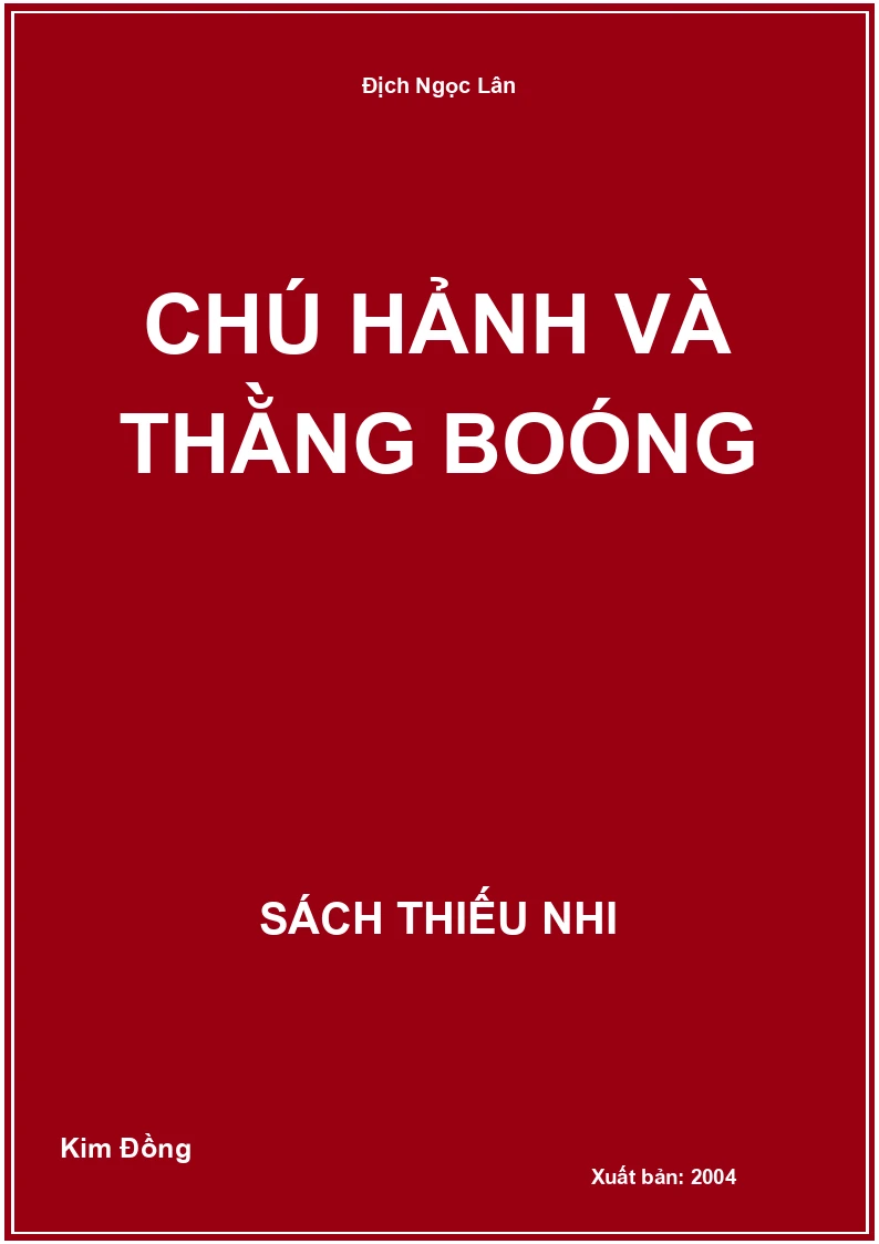 Chú Hảnh và thằng Boóng