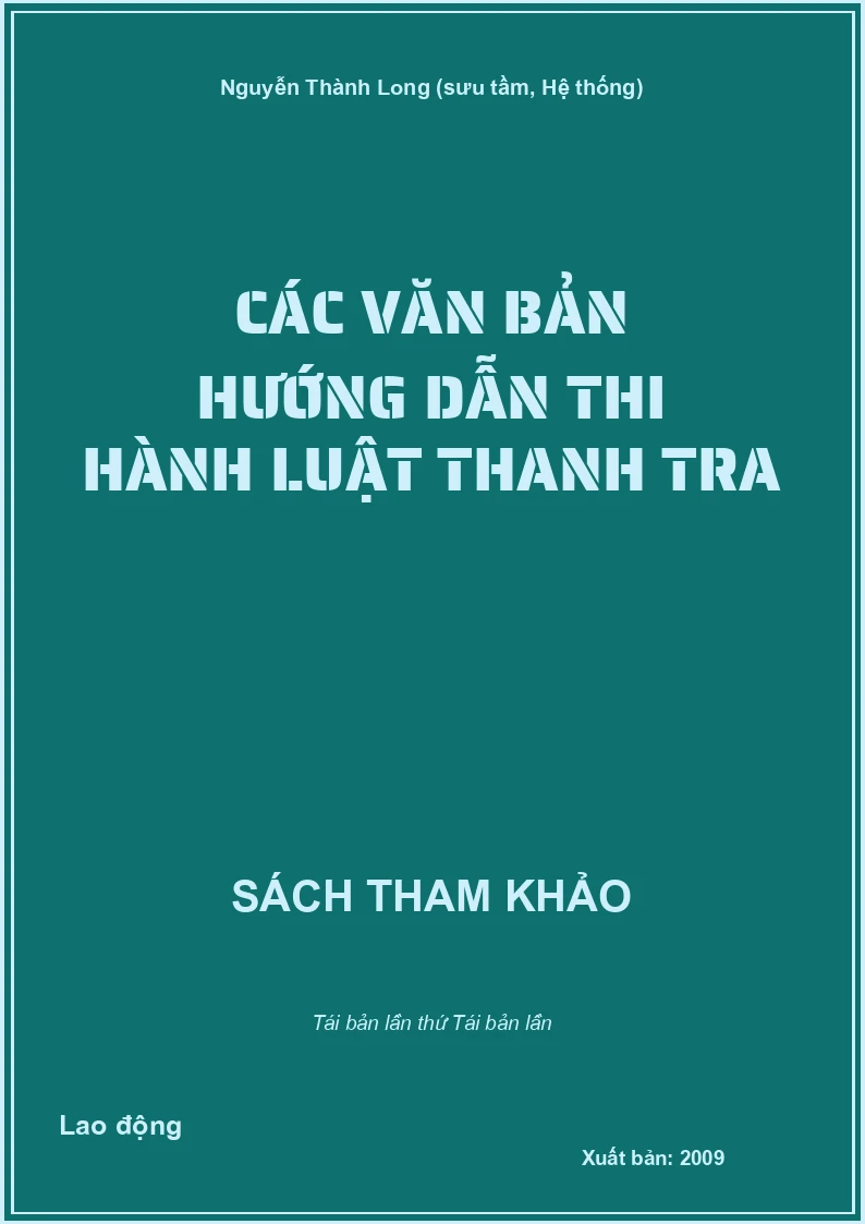 Các văn bản hướng dẫn thi hành luật thanh tra