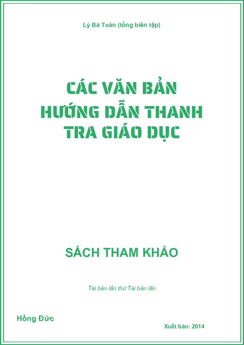 Các văn bản hướng dẫn thanh tra giáo dục