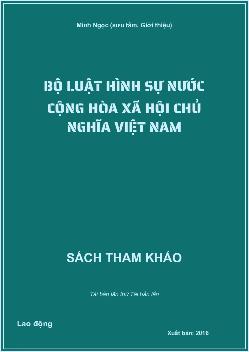 Bộ luật hình sự nước cộng hòa xã hội chủ nghĩa Việt Nam