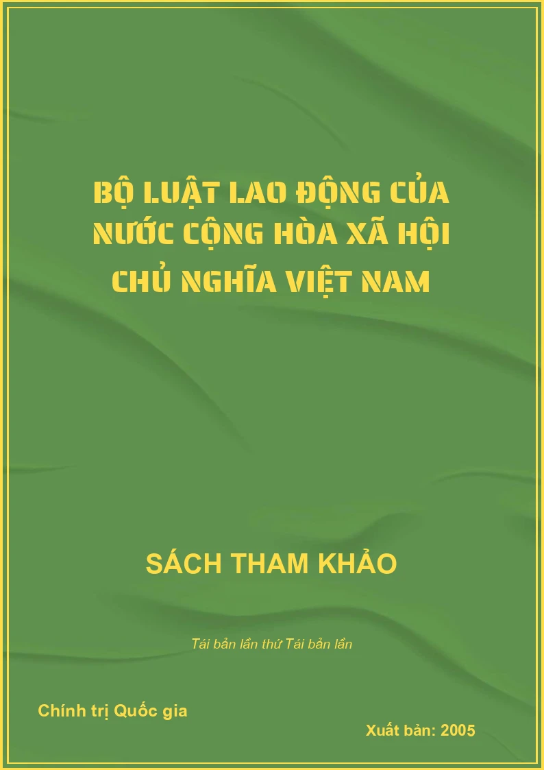 Bộ luật lao động của nước cộng hòa xã hội chủ nghĩa Việt Nam