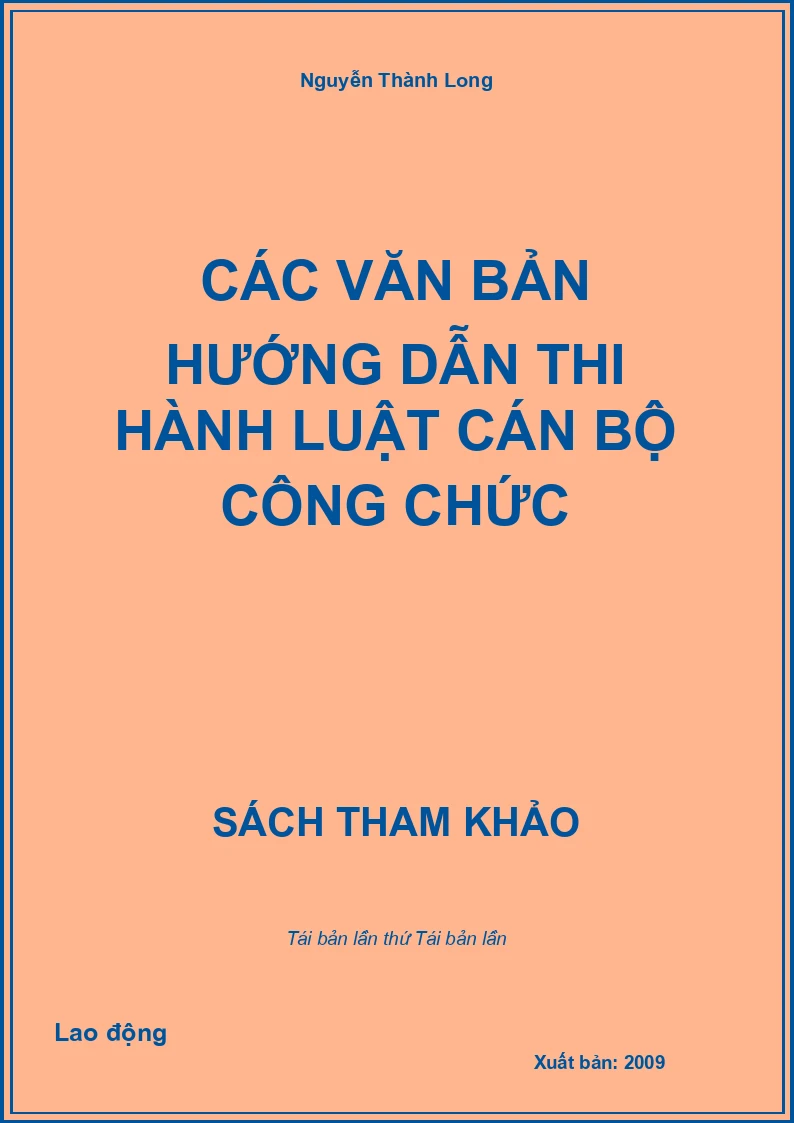 Các văn bản hướng dẫn thi hành luật cán bộ công chức