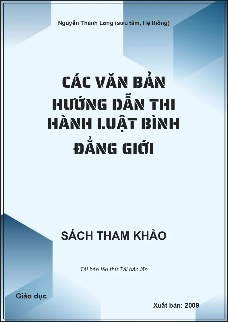 Các văn bản hướng dẫn thi hành luật bình đẳng giới