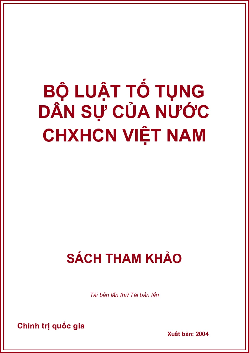 Bộ luật tố tụng dân sự của nước CHXHCN Việt Nam