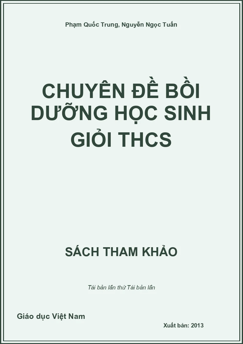 Chuyên đề bồi dưỡng học sinh giỏi THCS