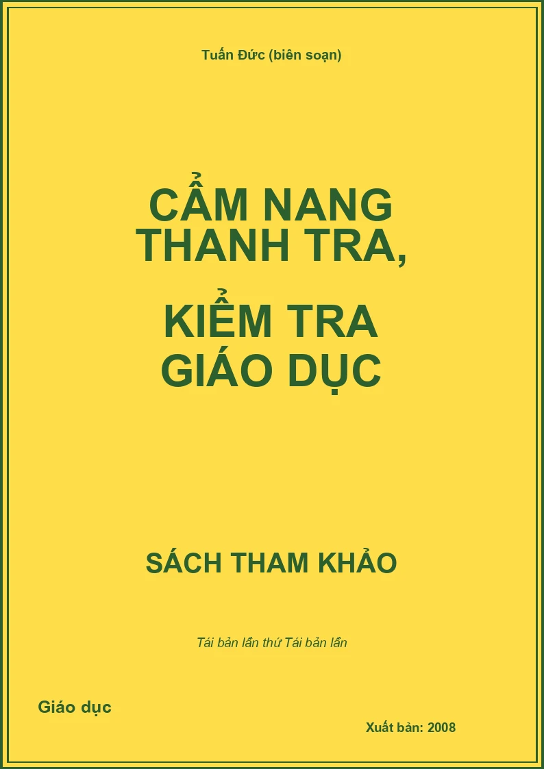 Cẩm nang thanh tra, kiểm tra giáo dục