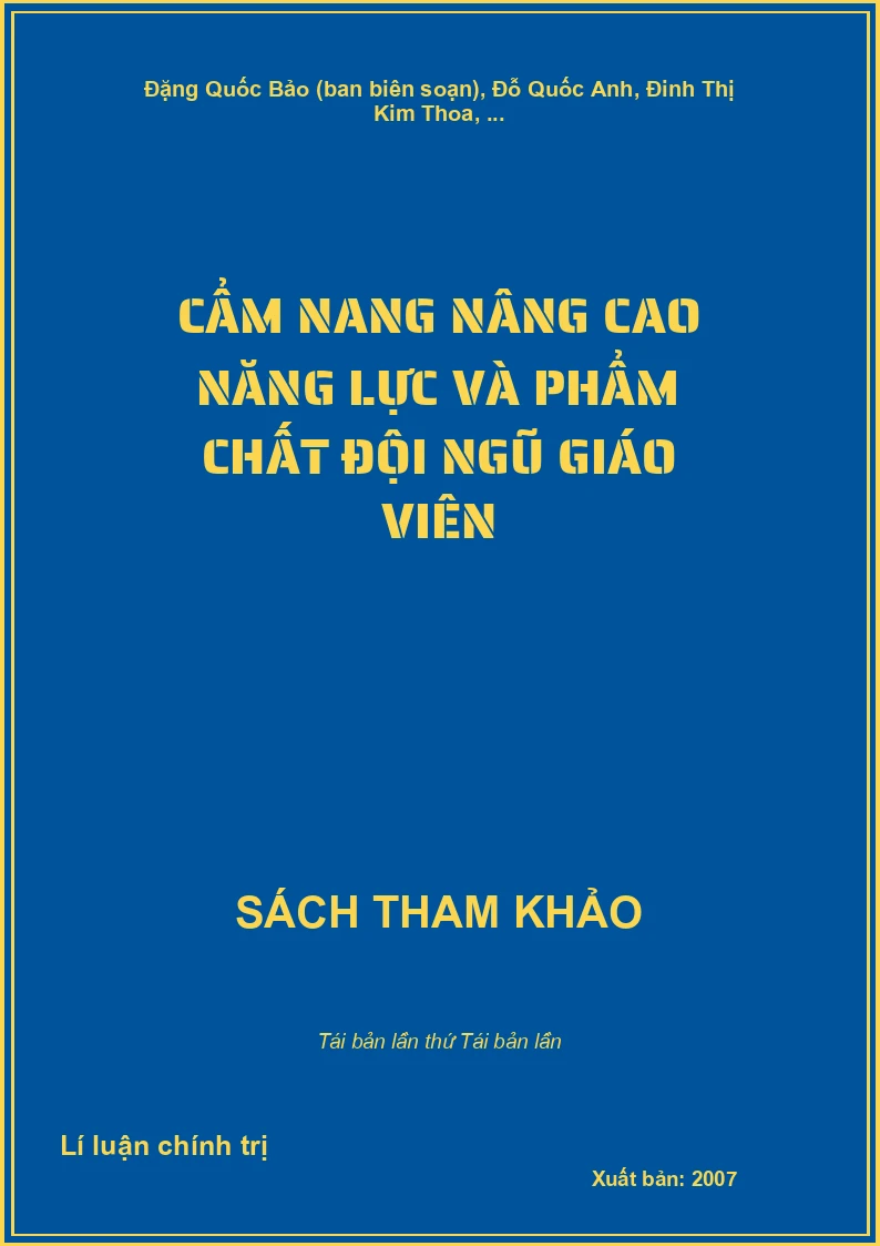 Cẩm nang nâng cao năng lực và phẩm chất đội ngũ giáo viên