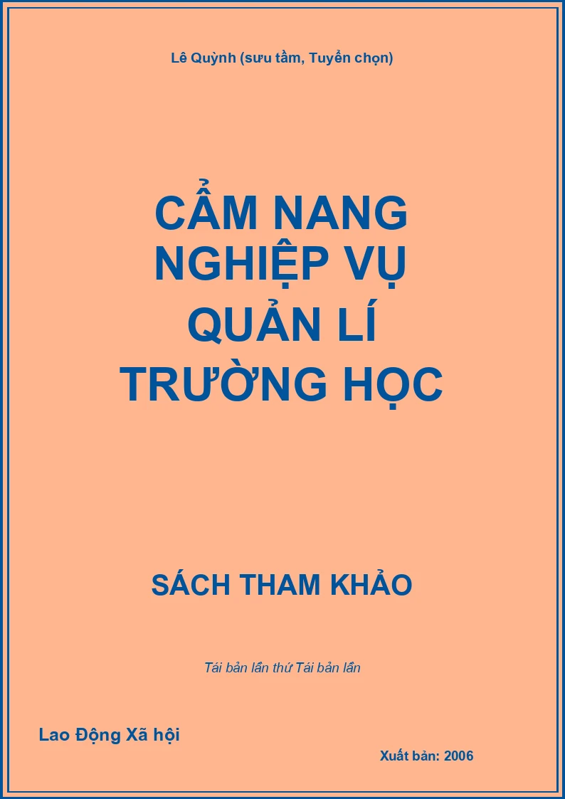 Cẩm nang nghiệp vụ quản lí trường học