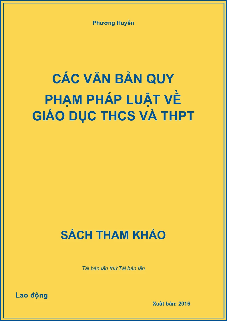 Các văn bản quy phạm pháp luật về giáo dục THCS và THPT