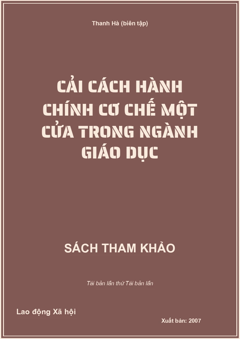 Cải cách hành chính cơ chế một cửa trong ngành giáo dục
