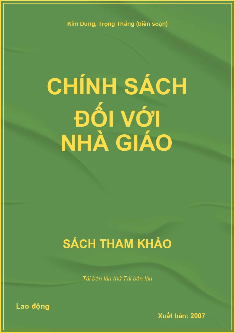 Chính sách đối với nhà giáo