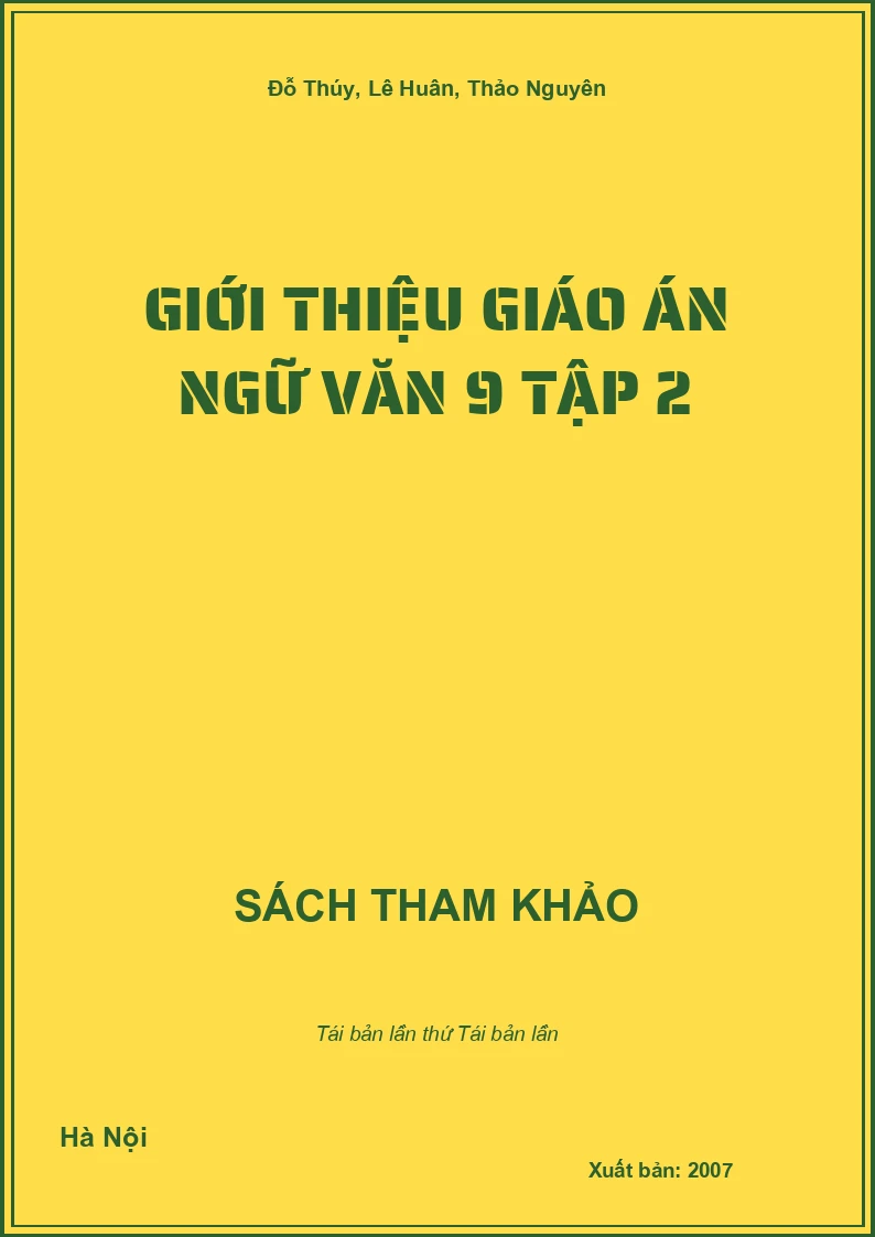 Giới thiệu giáo án Ngữ văn 9 tập 2