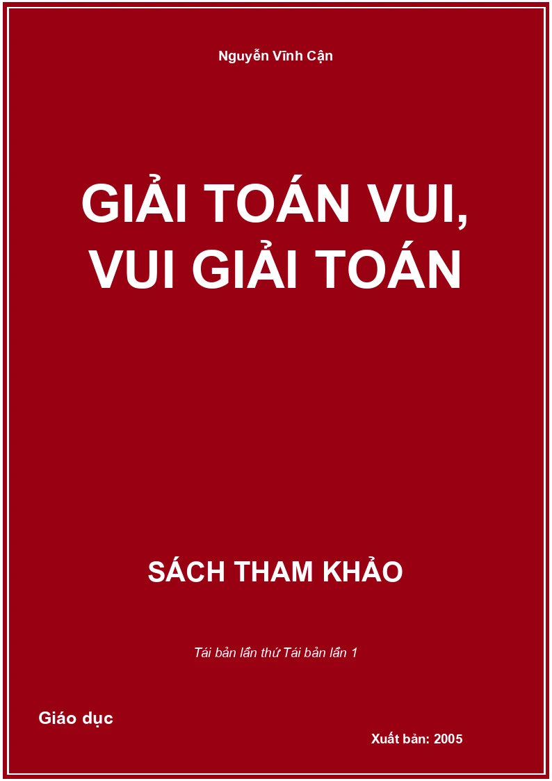 Giải Toán vui, vui giải Toán