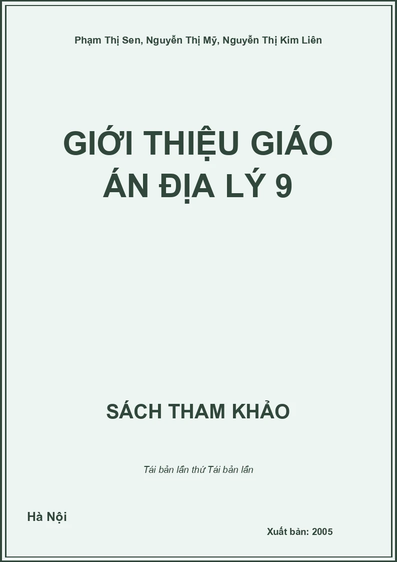 Giới thiệu giáo án Địa lý 9