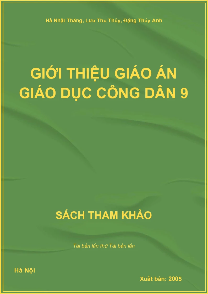 Giới thiệu giáo án giáo dục công dân 9