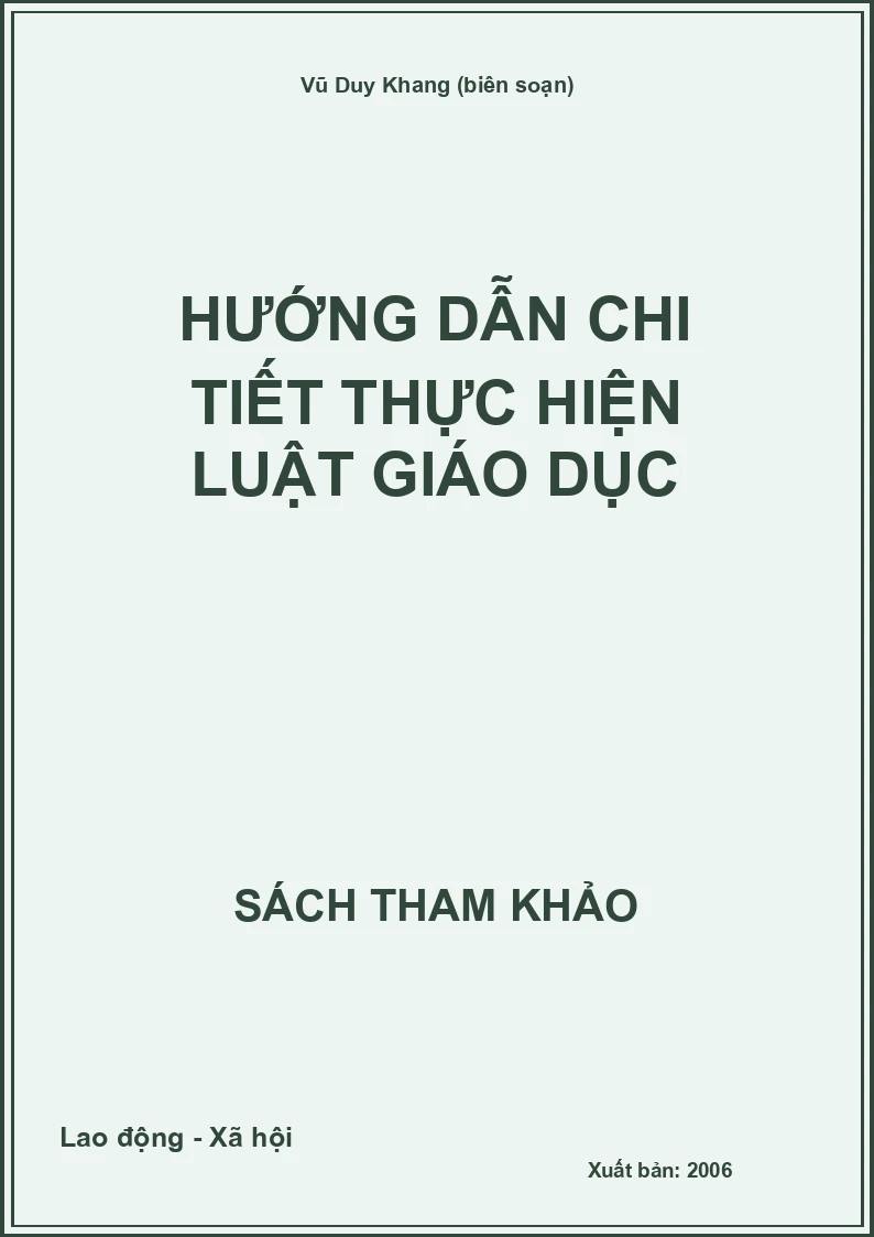 Hướng dẫn chi tiết thực hiện luật giáo dục