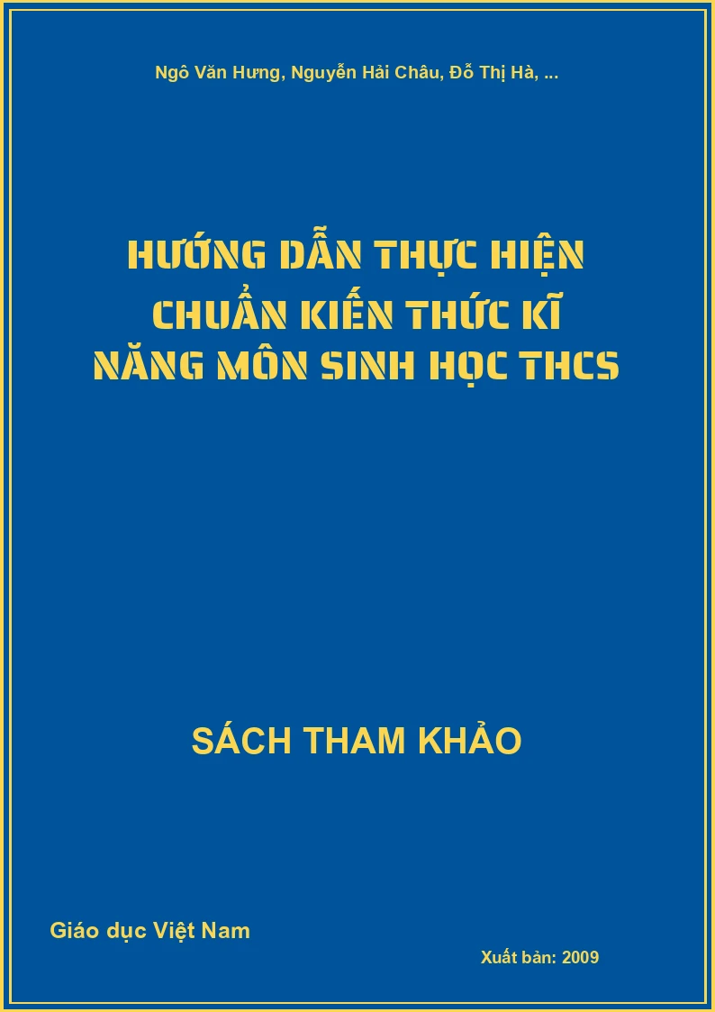 Hướng dẫn thực hiện chuẩn kiến thức kĩ năng môn Sinh học THCS