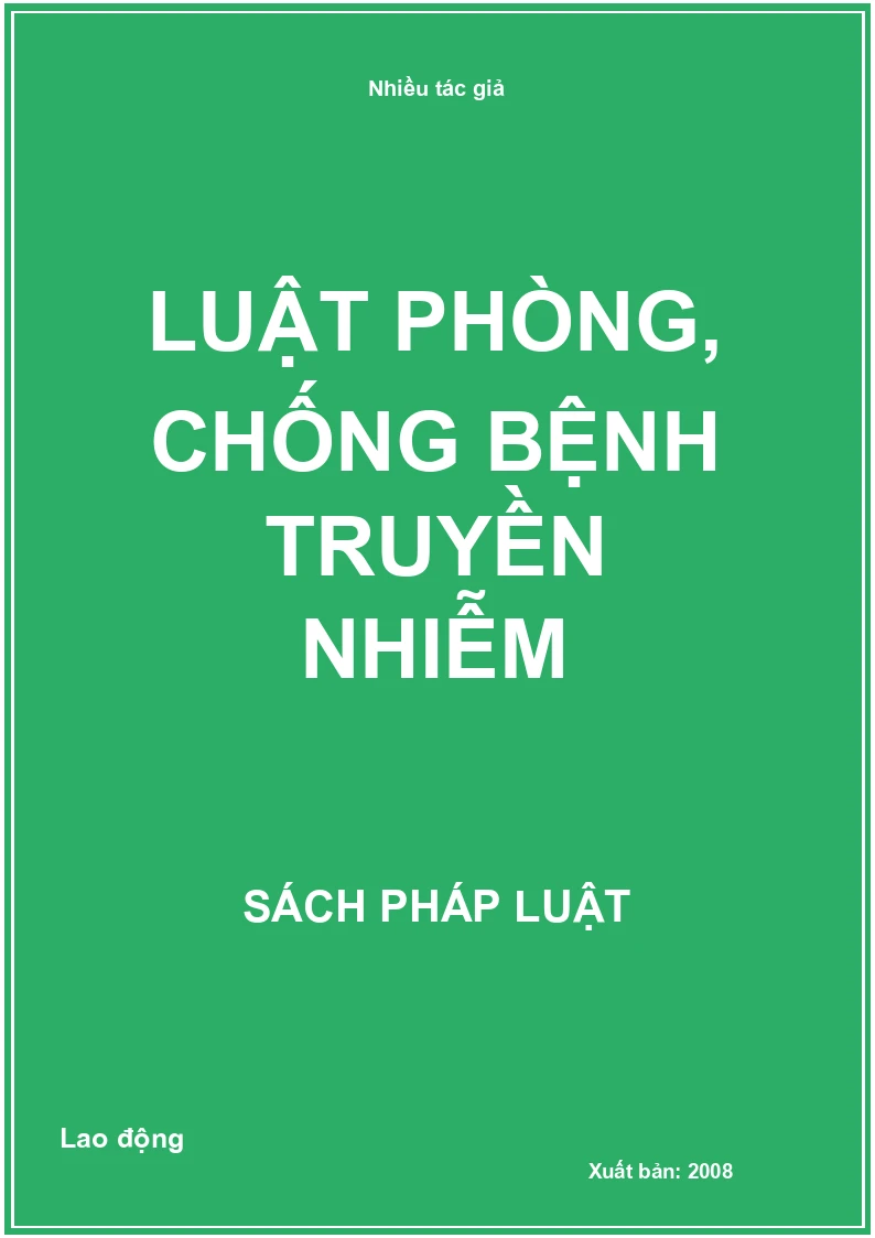 Luật Phòng, chống bệnh truyền nhiễm