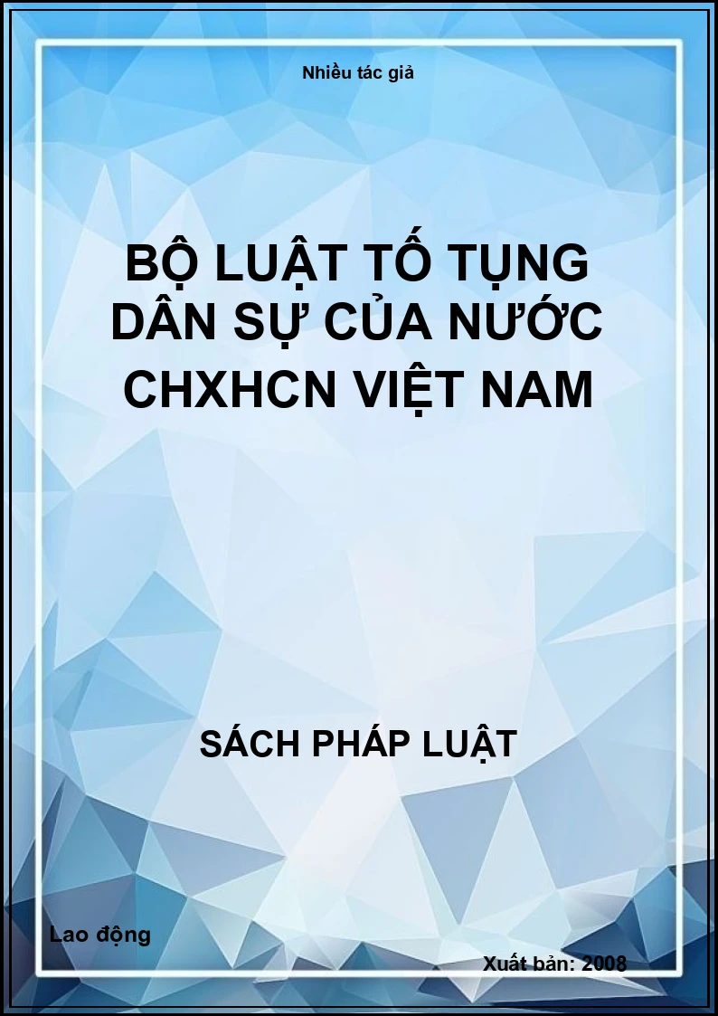 Bộ Luật Tố tụng Dân sự của nước CHXHCN Việt Nam