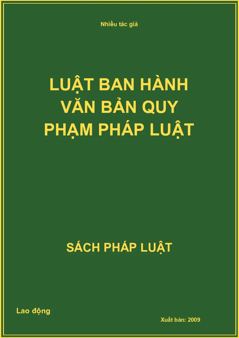 Luật Ban hành văn bản quy phạm pháp luật