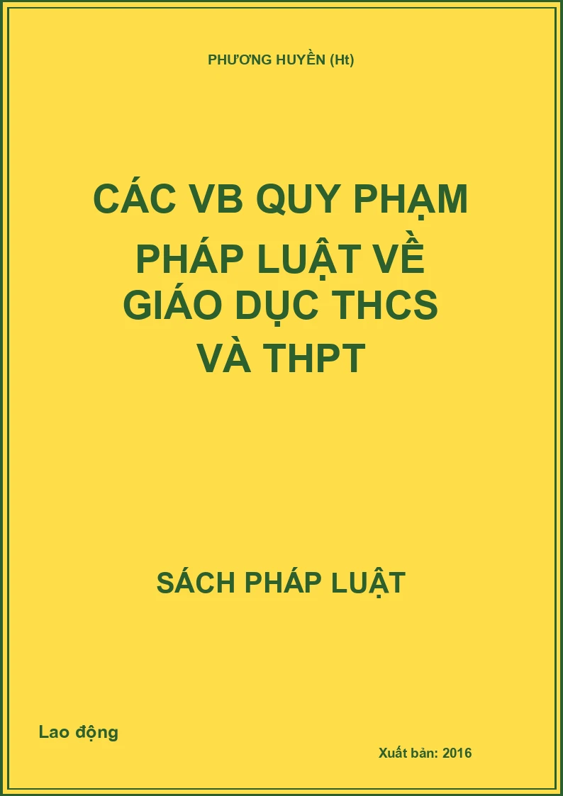 Các văn bản quy phạm pháp luật về Giáo dục THCS và THPT