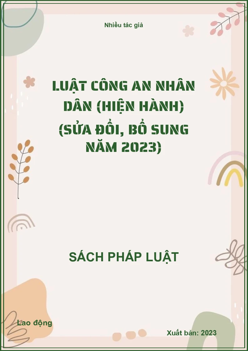 Luật Công an nhân dân (Hiện hành) (sửa đổi, bổ sung năm 2023)