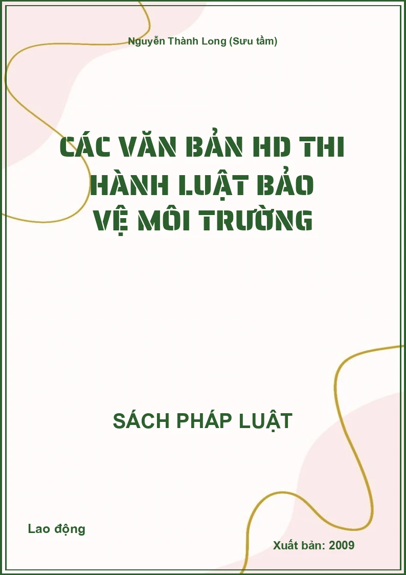Các văn bản HD thi hành Luật bảo vệ môi trường