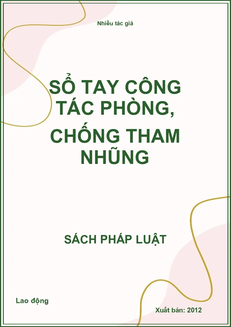 Sổ tay công tác phòng, chống tham nhũng