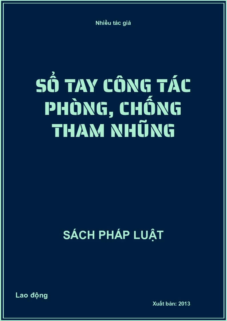 Sổ tay công tác phòng, chống tham nhũng