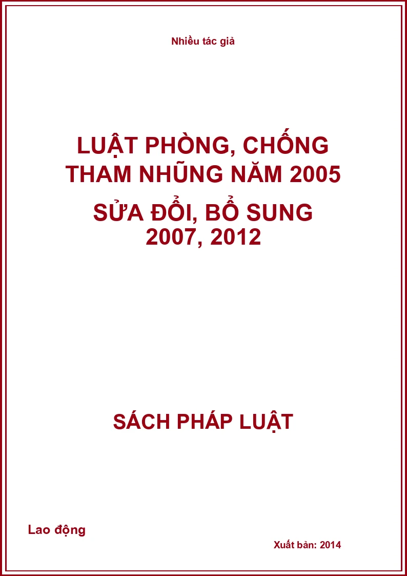 Luật Phòng, chống tham nhũng năm 2005 sửa đổi, bổ sung 2007, 2012
