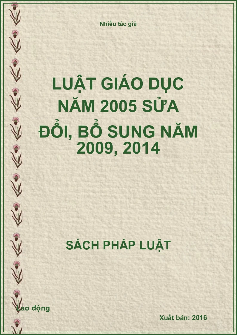 Luật Giáo dục năm 2005 sửa đổi, bổ sung năm 2009, 2014