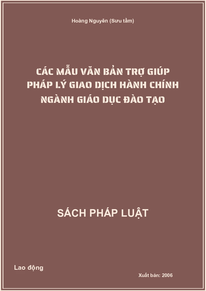 Các mẫu văn bản trợ giúp pháp lý giao dịch hành chính ngành Giáo dục Đào tạo