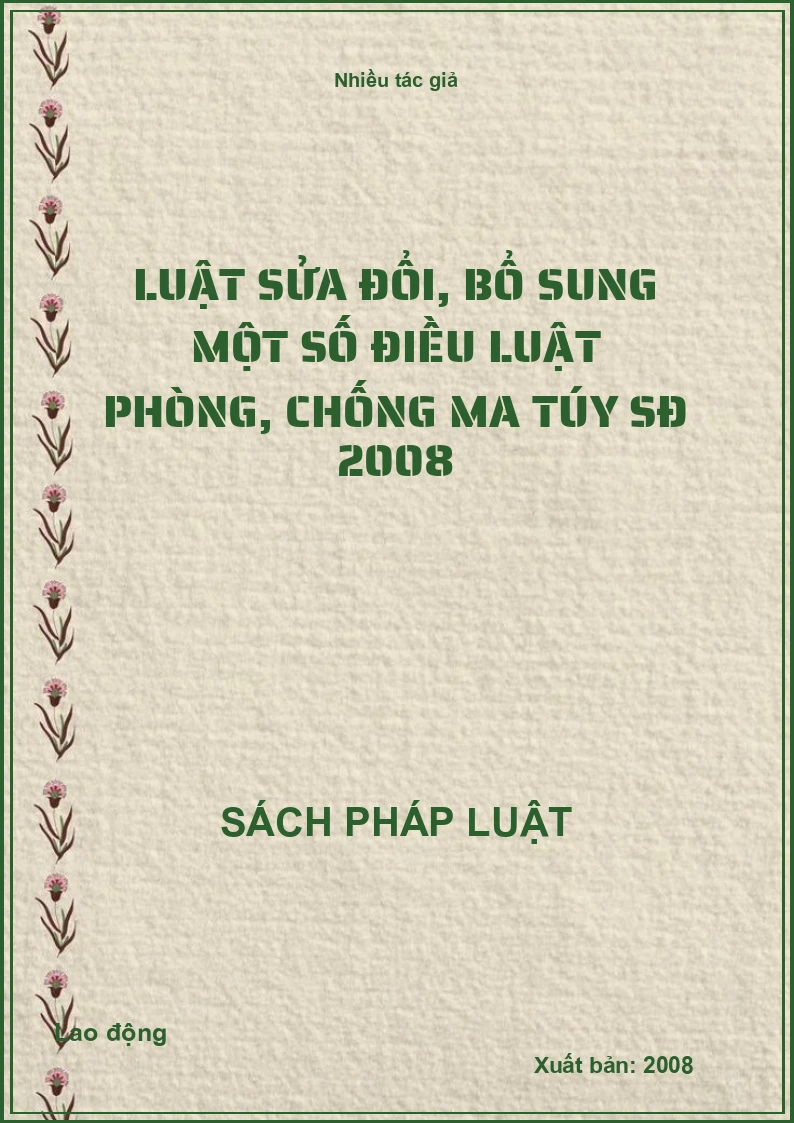 Luật sửa đổi, bổ sung một số điều Luật phòng, chống ma túy sđ 2008