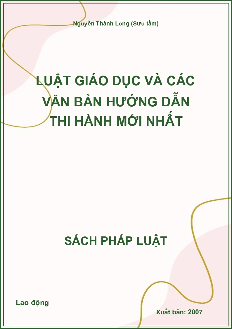 Luật giáo dục và các văn bản hướng dẫn thi hành mới nhất