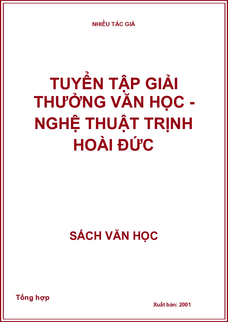 Tuyển tập giải thưởng Văn học - Nghệ thuật Trịnh Hoài Đức