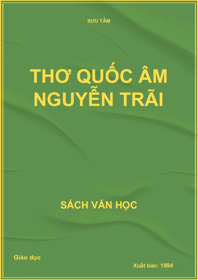 Thơ Quốc Âm Nguyễn Trãi
