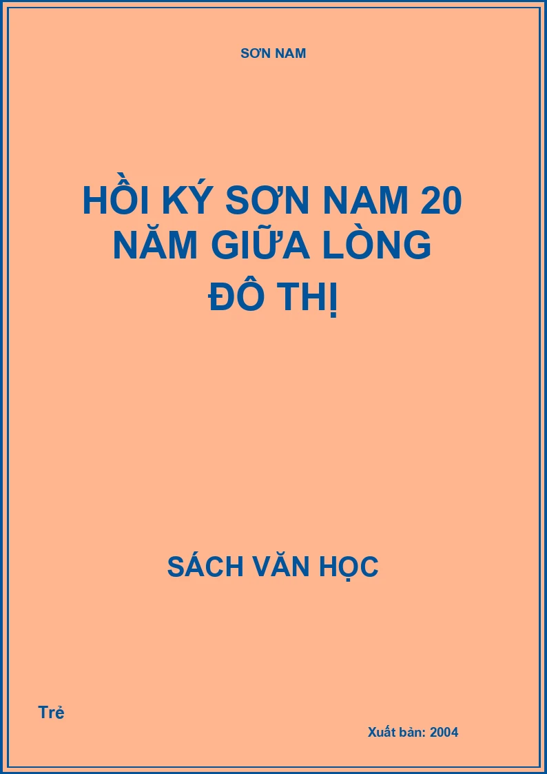 Hồi ký Sơn Nam 20 năm giữa lòng đô thị