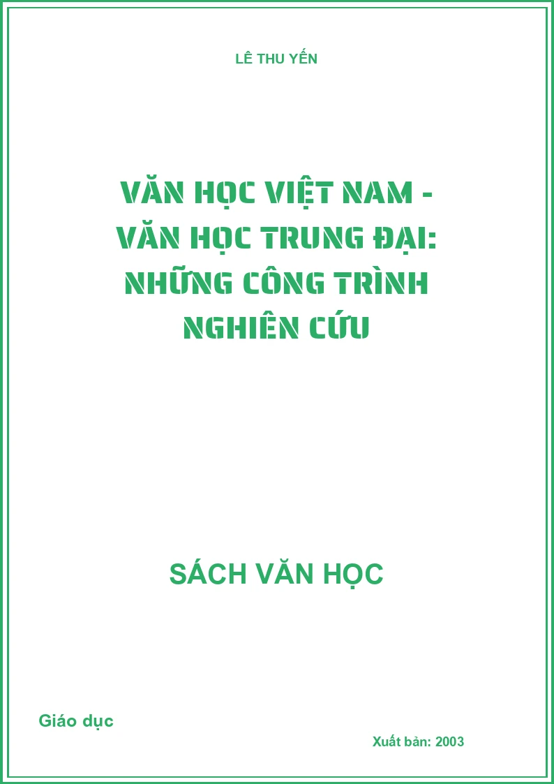 Văn học Việt Nam - Văn học Trung đại: Những công trình nghiên cứu