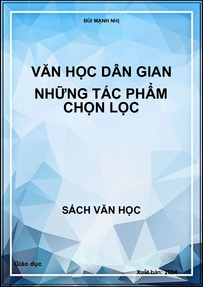 Văn học dân gian những tác phẩm chọn lọc