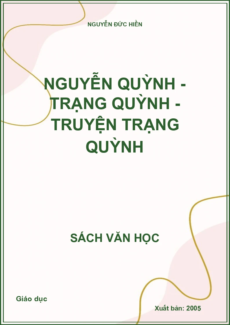 Nguyễn Quỳnh - Trạng Quỳnh - Truyện Trạng Quỳnh