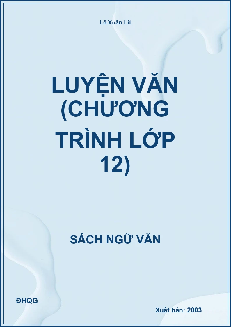 Luyện văn (chương trình lớp 12)