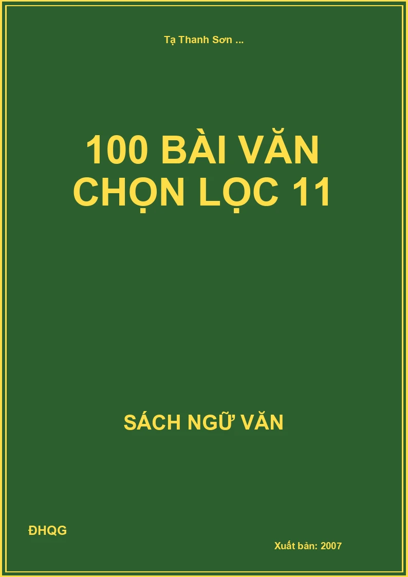 100 Bài văn chọn lọc 11
