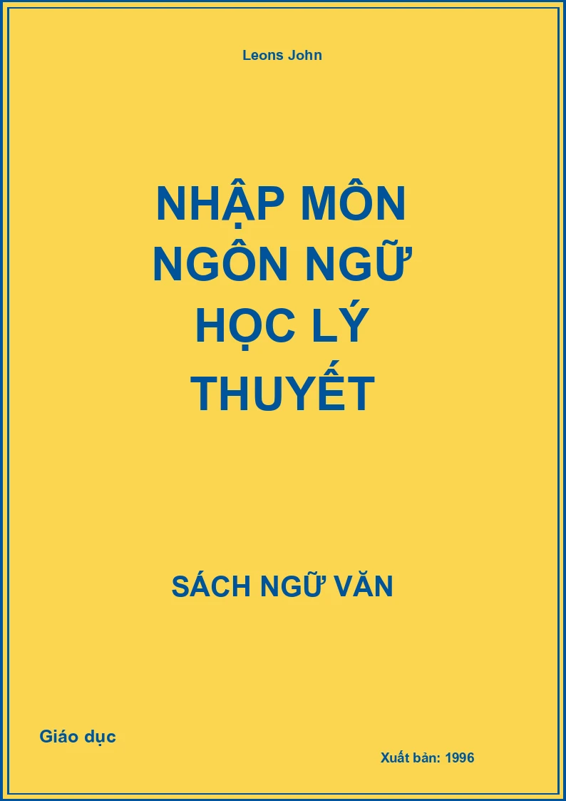 Nhập môn ngôn ngữ học lý thuyết