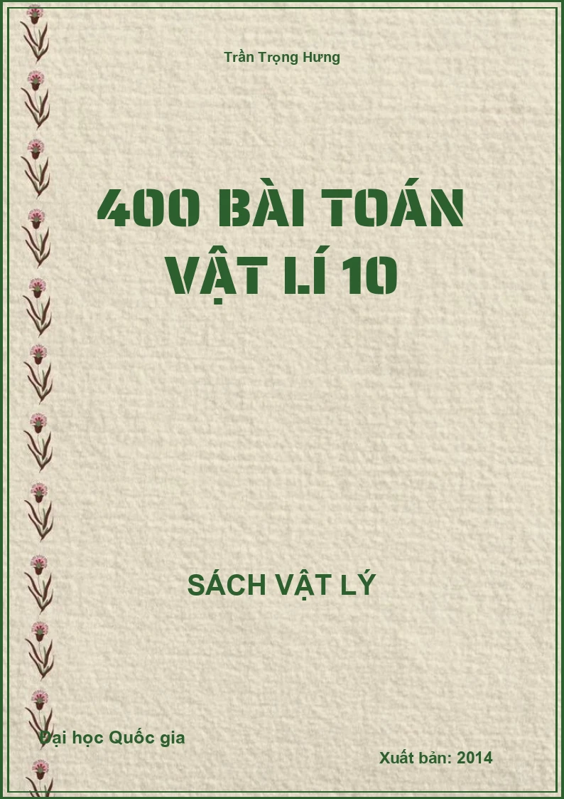 400 Bài toán Vật lí 10