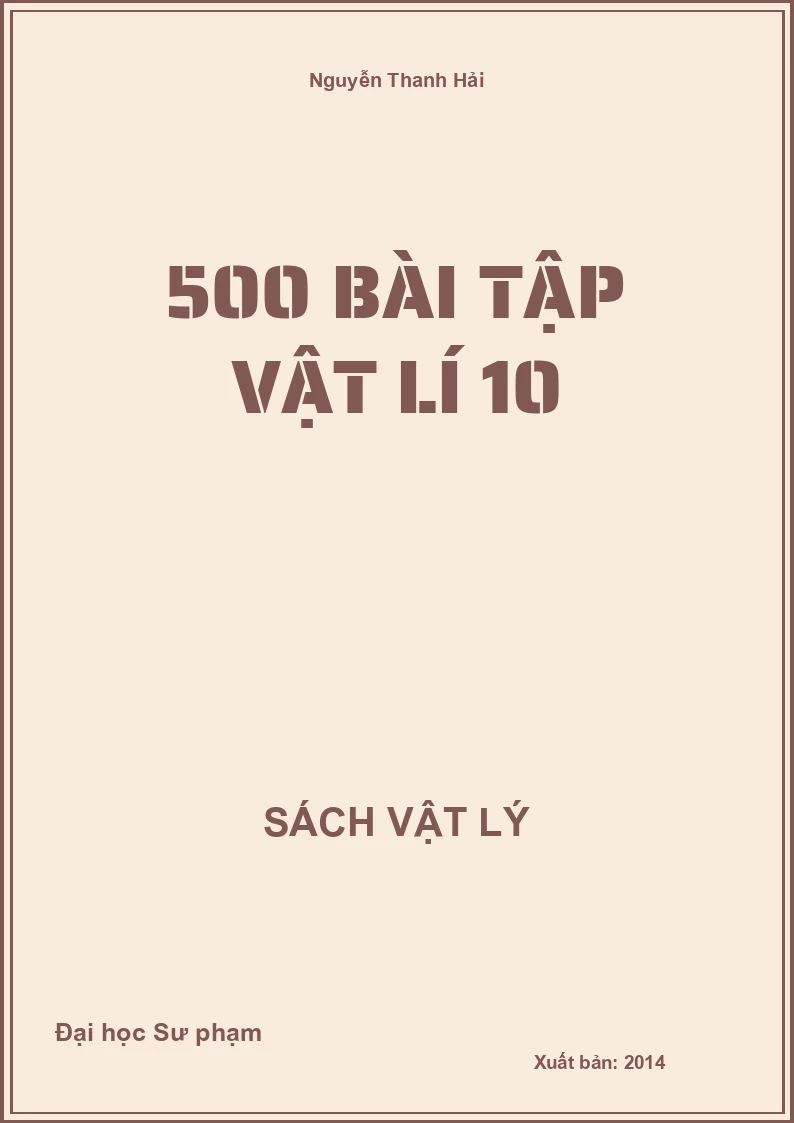500 Bài tập Vật lí 10